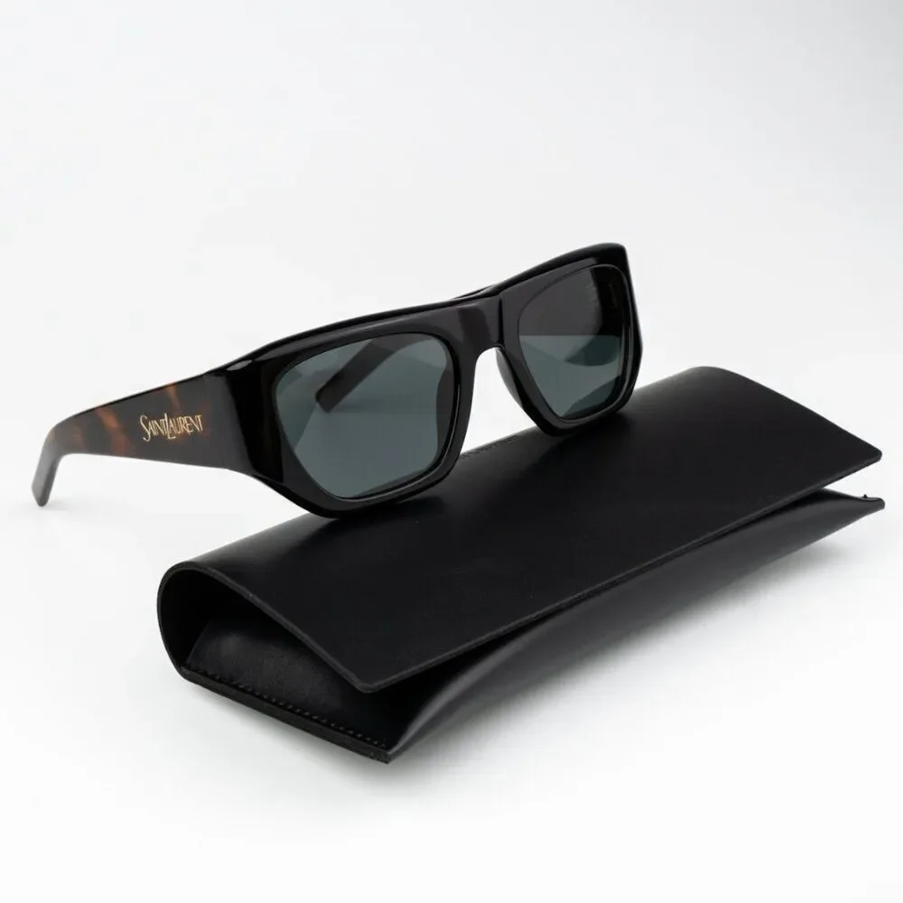 NEW Saint Laurent SL740 004 Black Havana Square Unisex Sunglasses